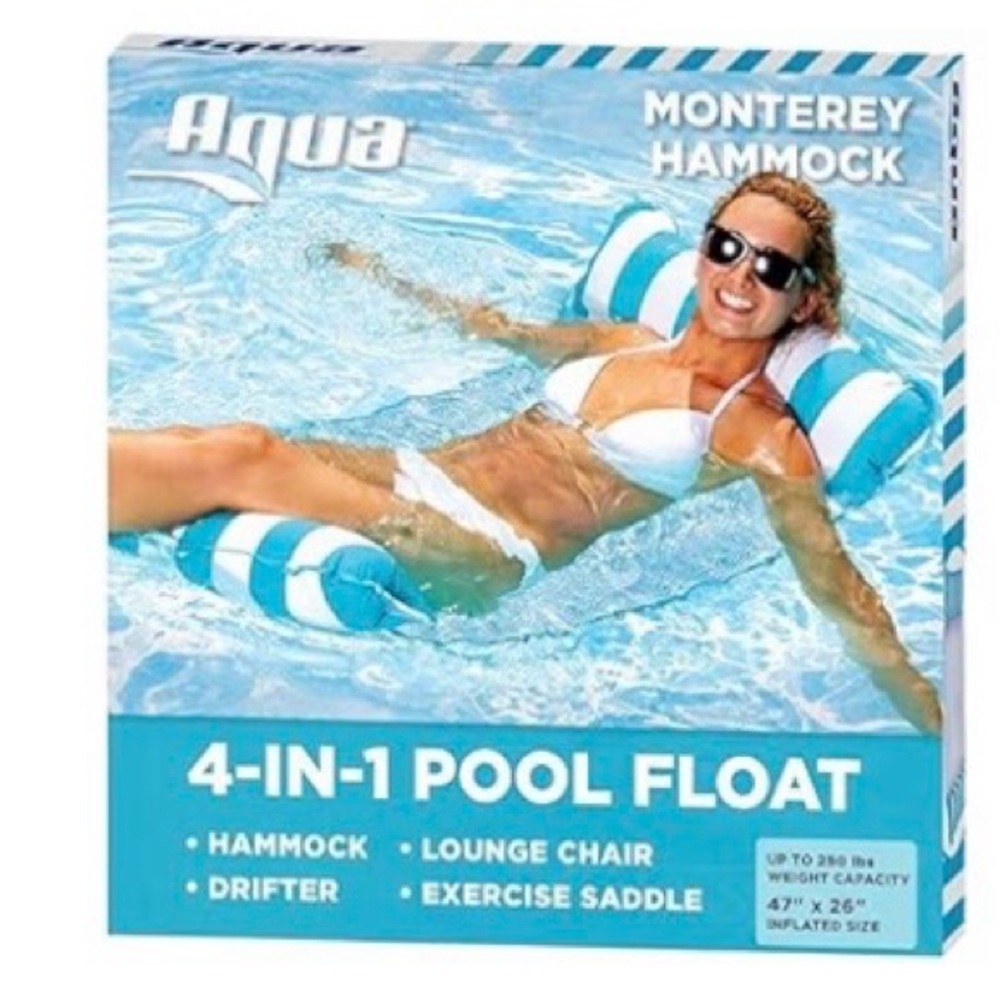 BRAND NEW Aqua Original 4-in-1 Monterey Hammock Pool Float, Perfect 4 Traveling
